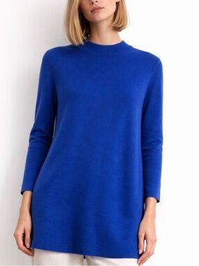 COS Classic Crewneck Tunic Sweater - Cobalt Blue